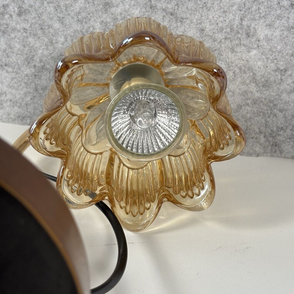 Rotating Candle Warmer Lamp Glass Shade Wood Base Temperature Adjustable LED - Picture 9 of 11